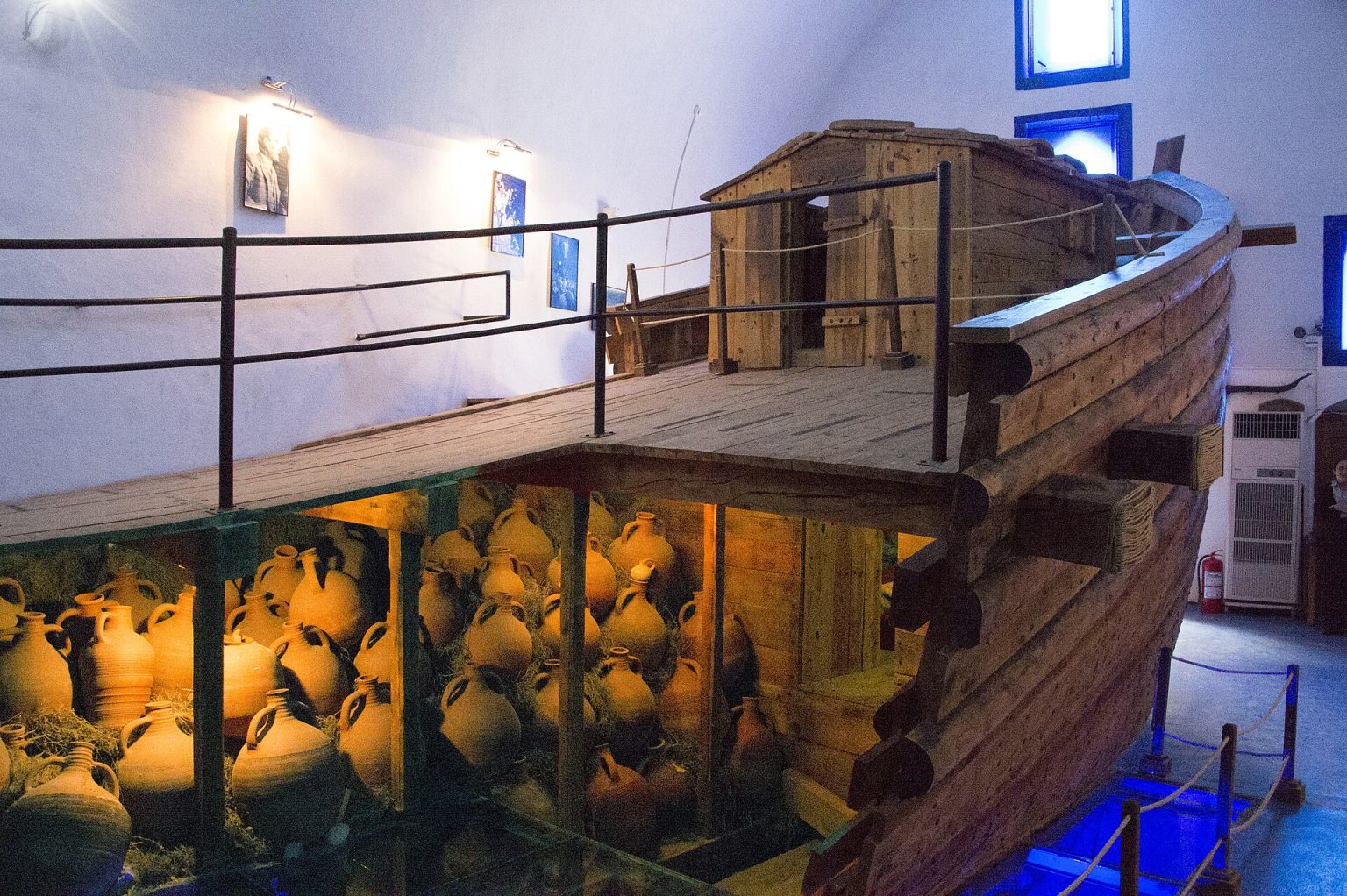 Ancient shipwreck display at the Bodrum Museum of Underwater Archaeology