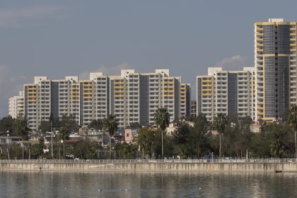 TOKİ public housing tower blocks along a waterfront