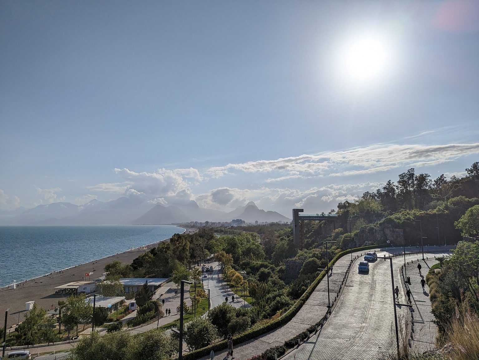 Konyaaltı Beach and the Beydağları mountains in Antalya