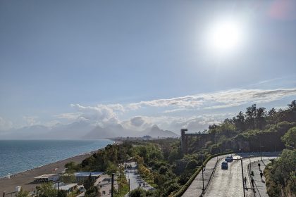 Konyaaltı Beach and the Beydağları mountains in Antalya
