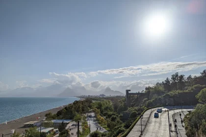 Konyaaltı Beach and the Beydağları mountains in Antalya