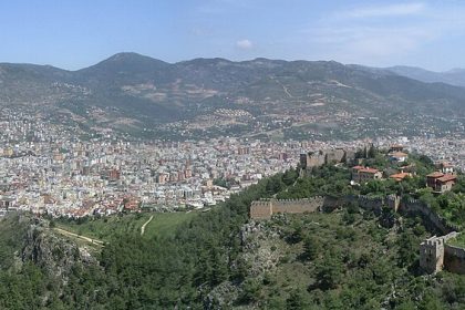 Panoramic view of Alanya on the Mediterranean coast