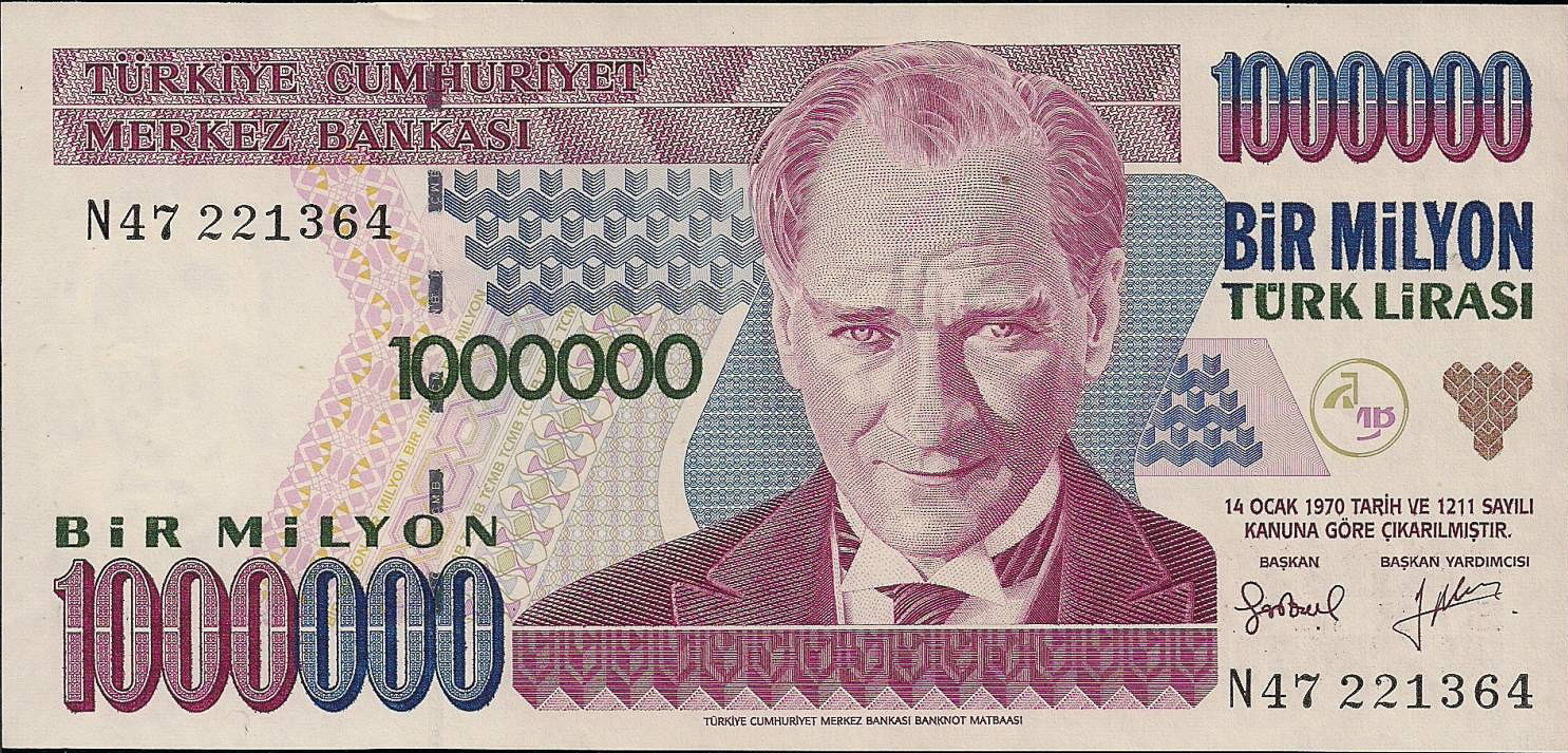 1.000.000 Old Turkish Lira, 1995