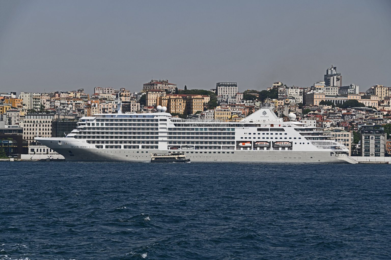 Cruise ship docked at Galataport on the Istanbul waterfront
