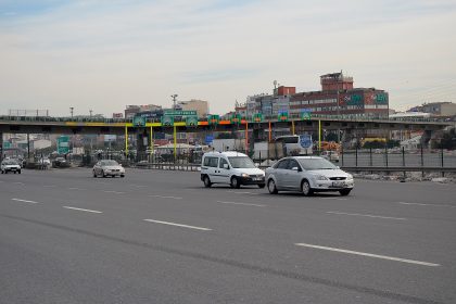 Mahmutbey toll plaza on the O-3 motorway in Istanbul