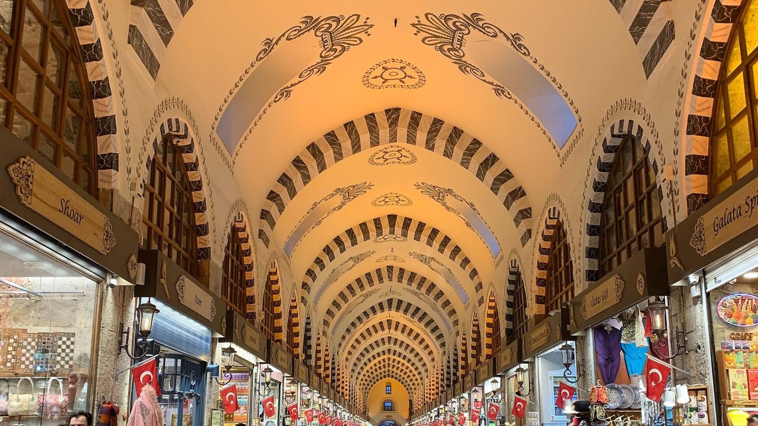 Interior of the Spice Bazaar in Istanbul