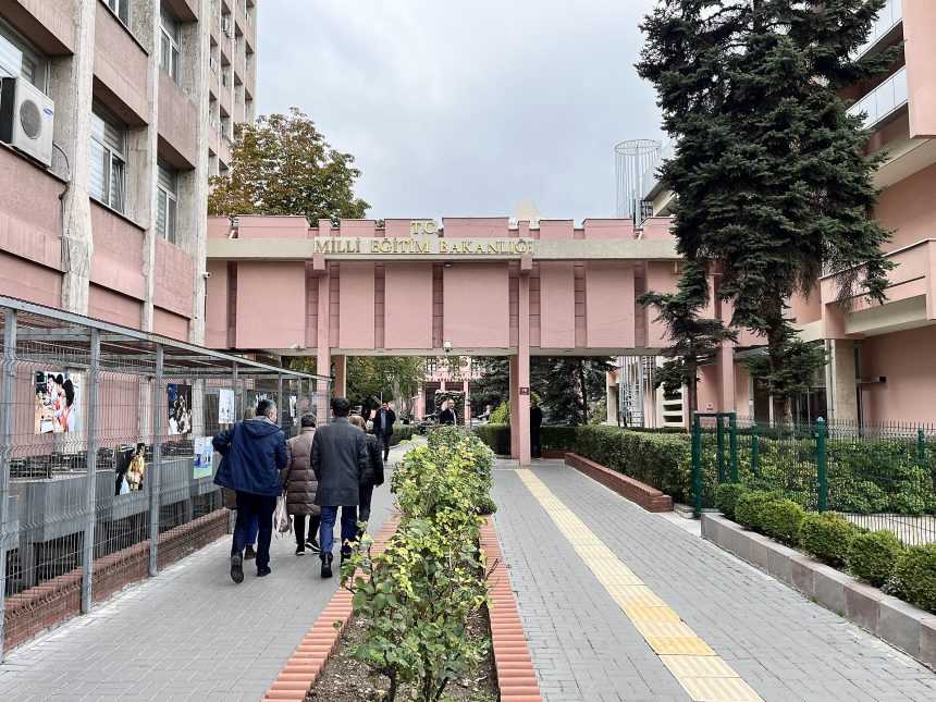 Entrance walkway of the Ministry of National Education building in Ankara