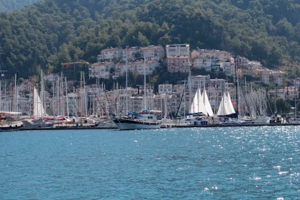 Hillside homes overlooking the marina and bay of Fethiye